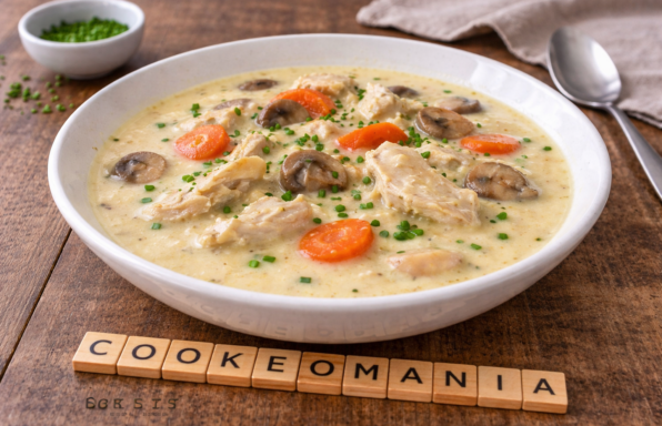Soupe crémeuse au poulet et champignons au Cookeo