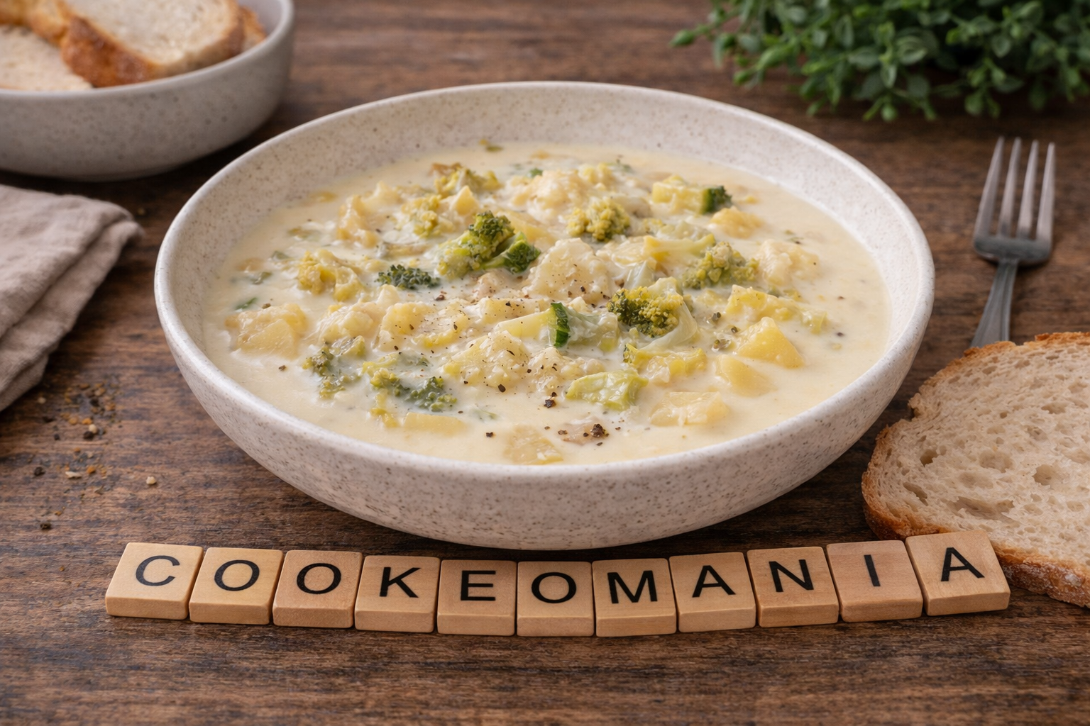 Soupe crémeuse poireaux, pommes de terre et légumes au Cookeo