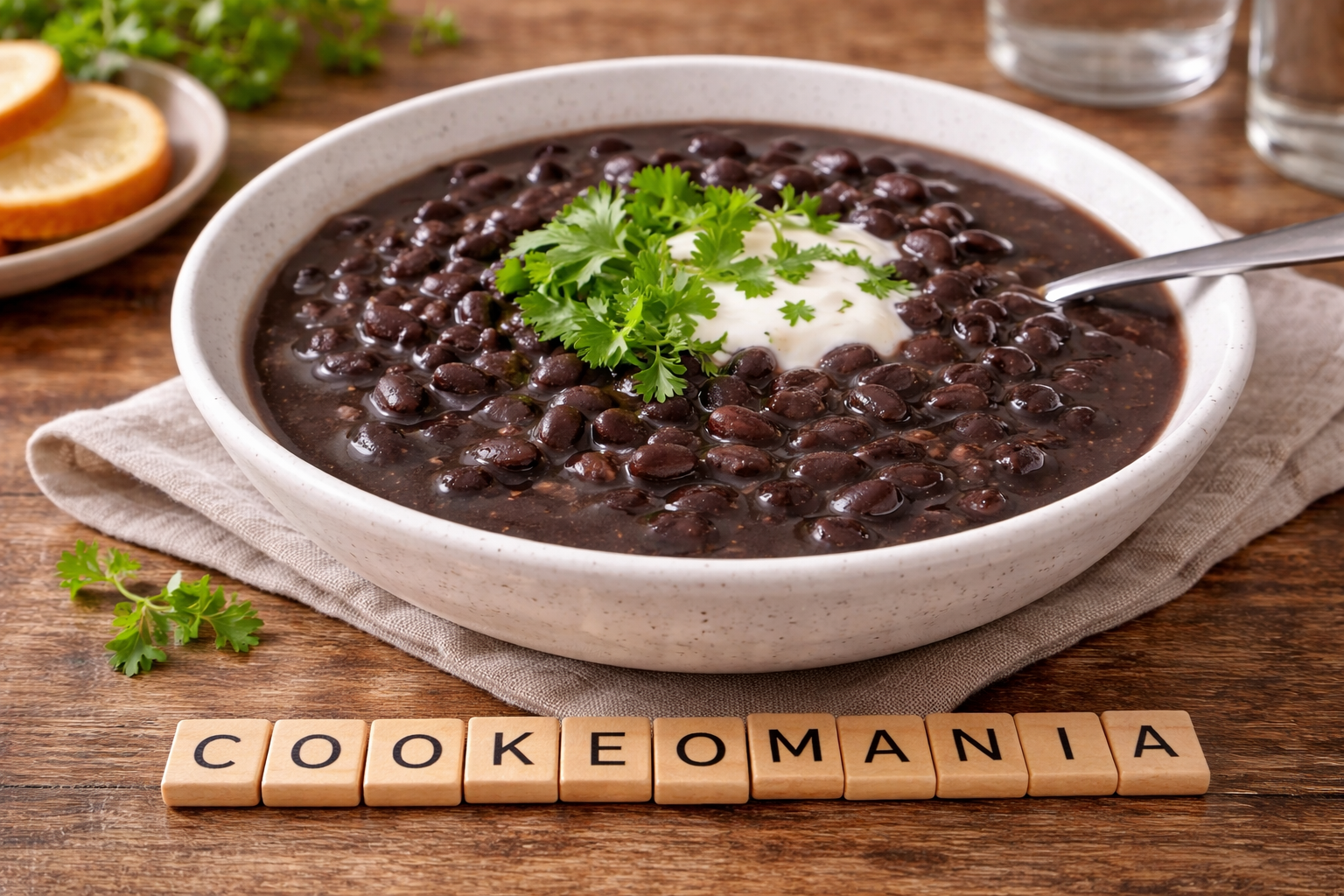 Soupe de haricots noirs épicée au Cookeo