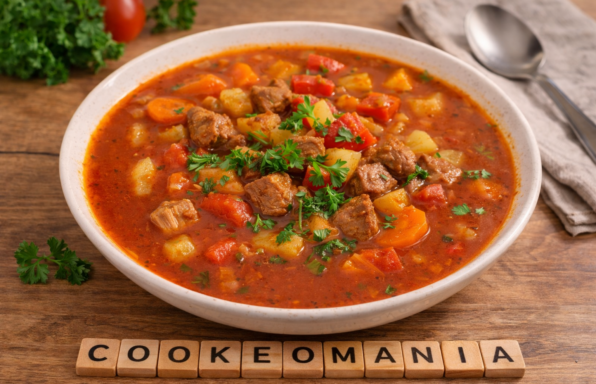 Soupe goulash épicée au porc au Cookeo