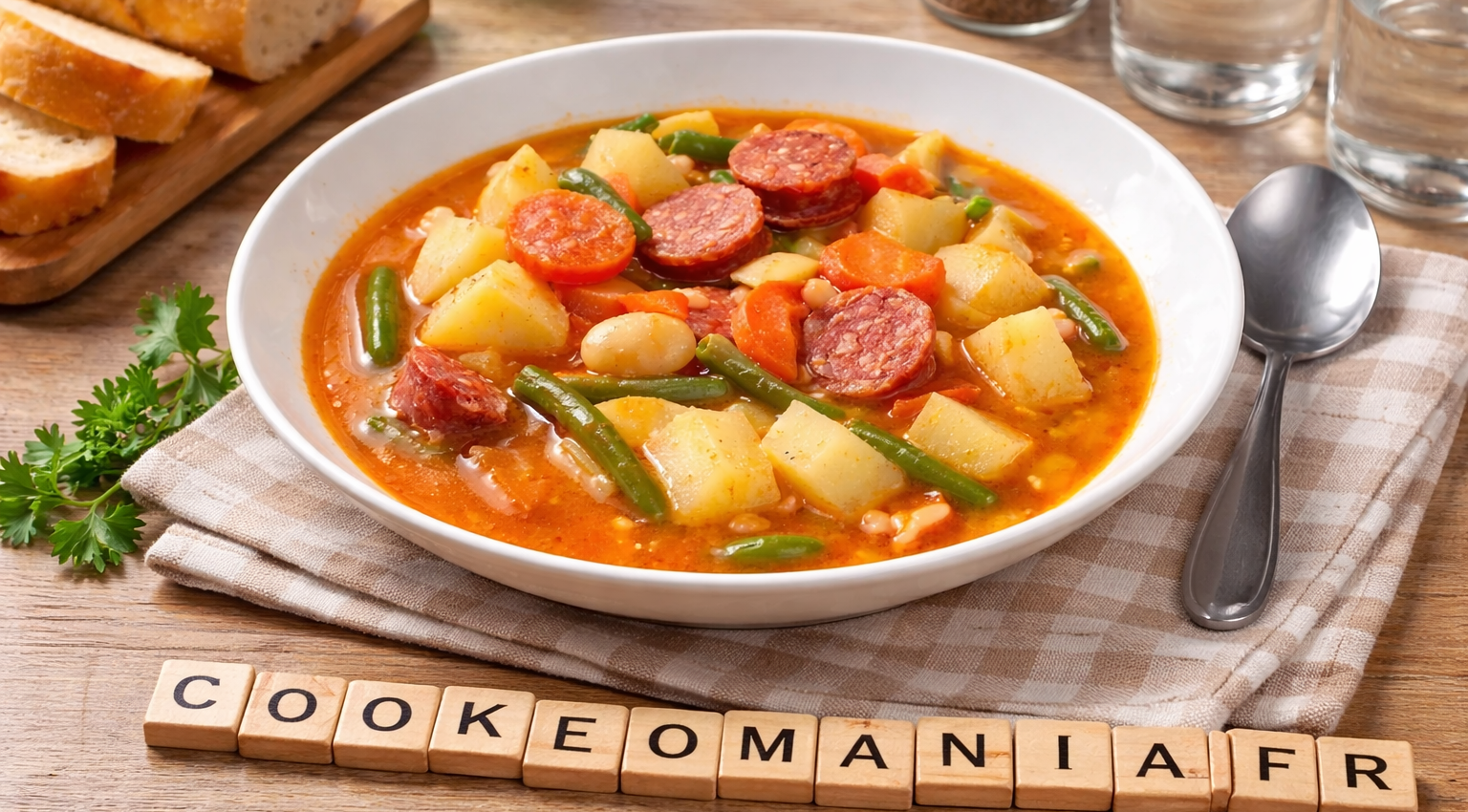 Soupe portugaise rustique au chorizo au Cookeo