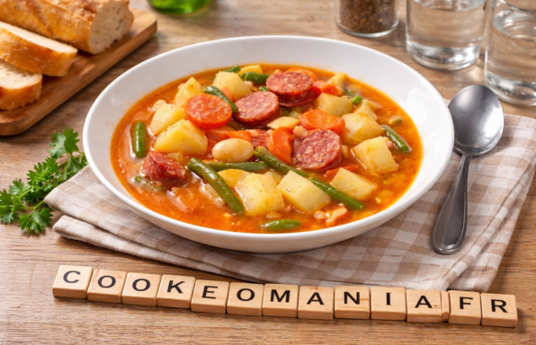 Soupe portugaise rustique au chorizo au Cookeo