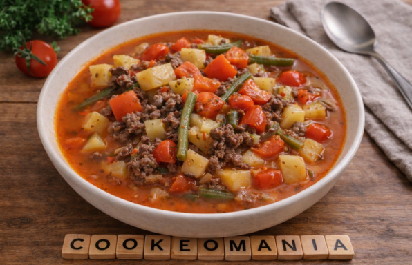 Soupe relevée au bœuf haché et légumes au Cookeo