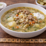 Soupe rustique à l’orge perlé, viande et cornichons au robot multi-cuiseur Moulinex