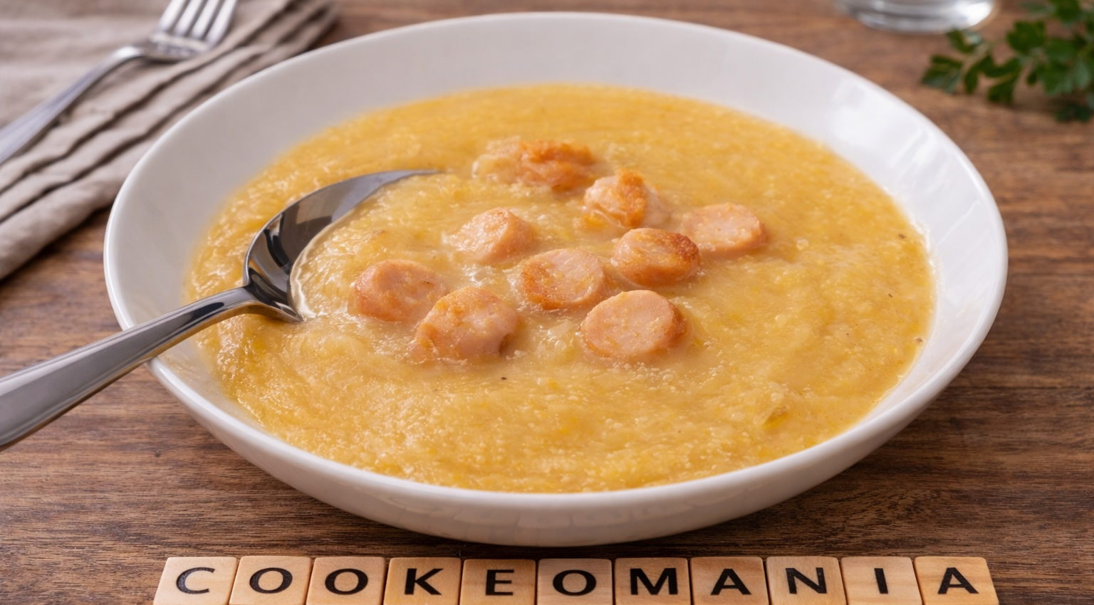 Soupe rustique de pommes de terre aux saucisses au Cookeo
