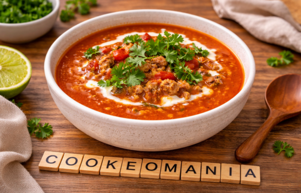 Soupe taco cétogène au bœuf au Cookeo