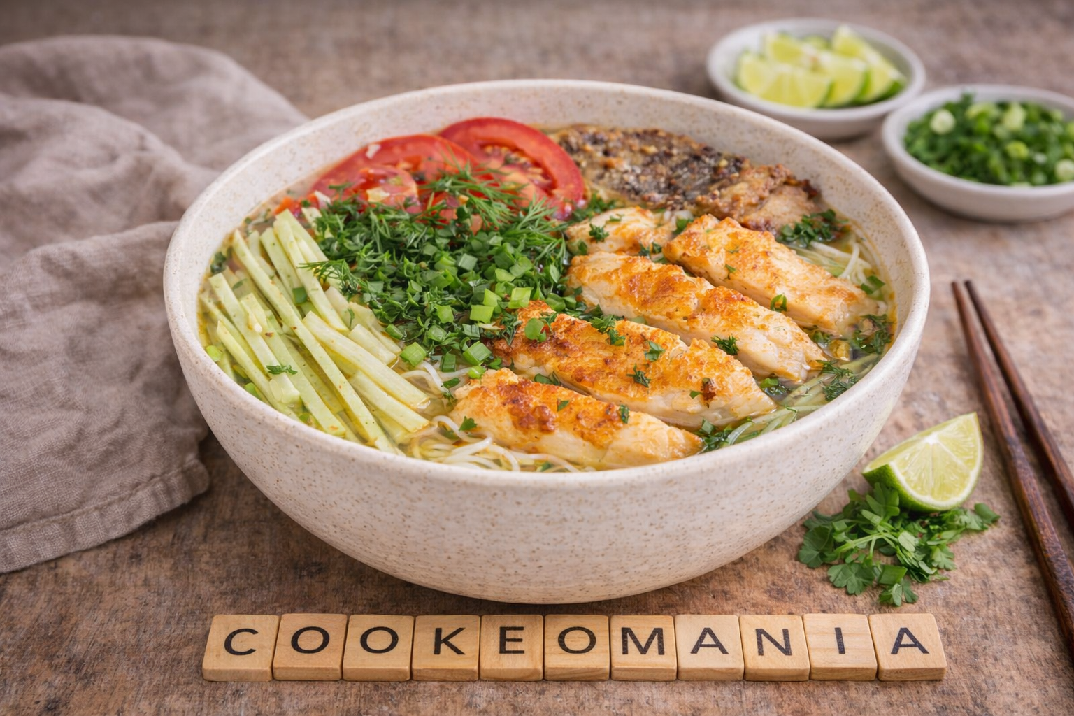 Soupe vietnamienne au poisson, tomates et aneth au Cookeo