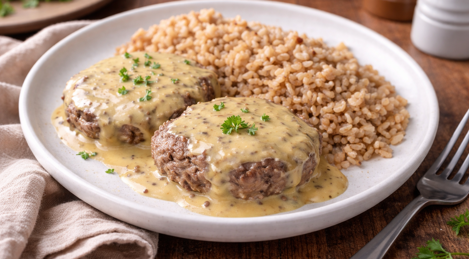 Steaks hachés sauce moutarde onctueuse au Cookeo