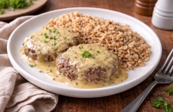 Steaks hachés sauce moutarde onctueuse au Cookeo