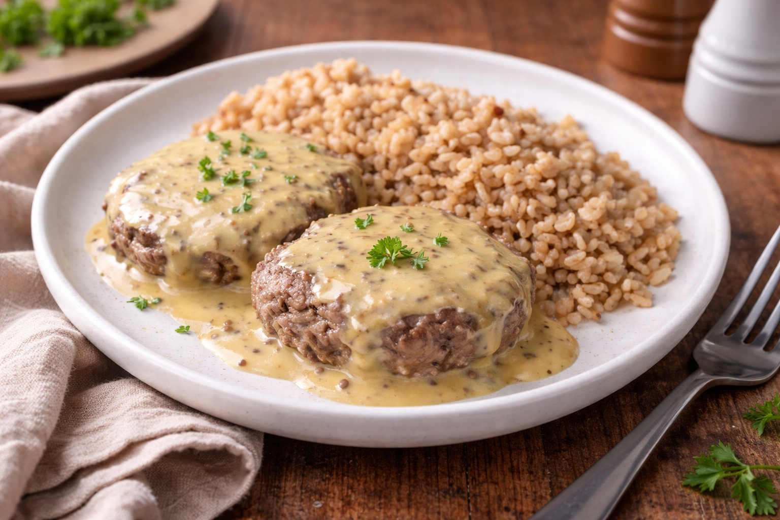 Steaks hachés sauce moutarde onctueuse au Cookeo