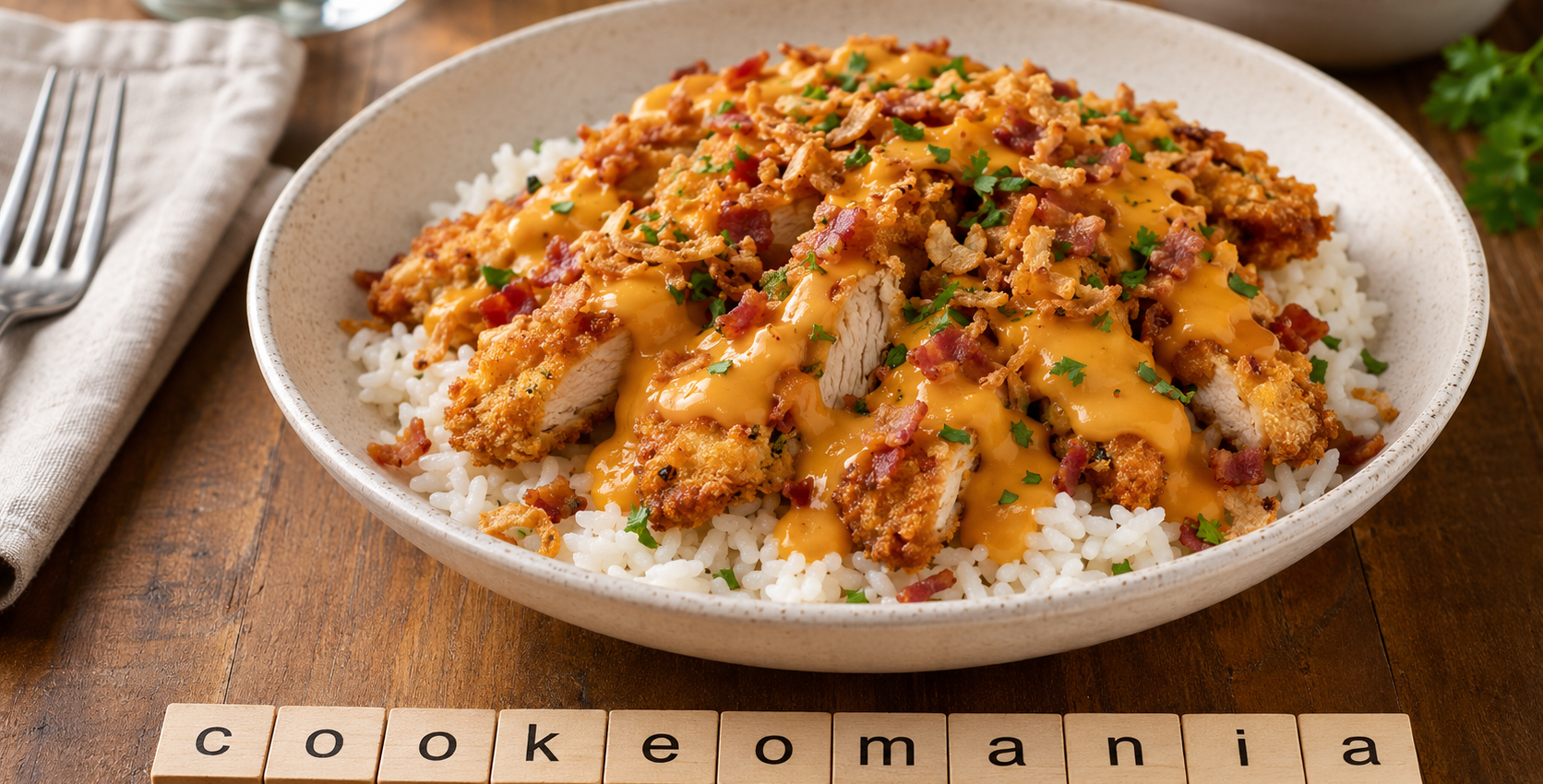 Tasty crousty poulet cheddar bacon au Cookeo et Air Fryer, le bowl croustillant ultra gourmand