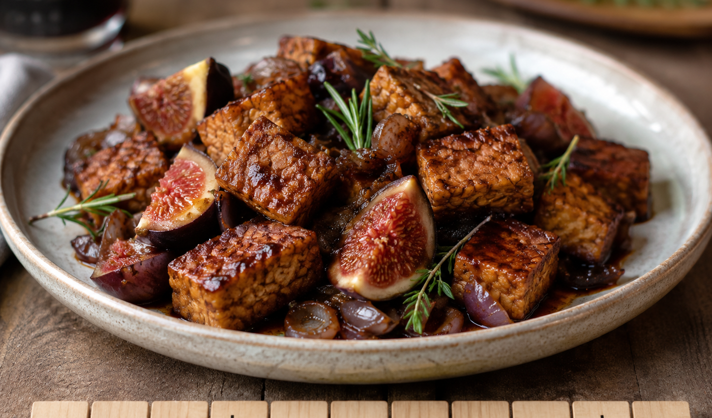Tempeh aux figues et au porto au Cookeo, la recette végétarienne sucrée-salée