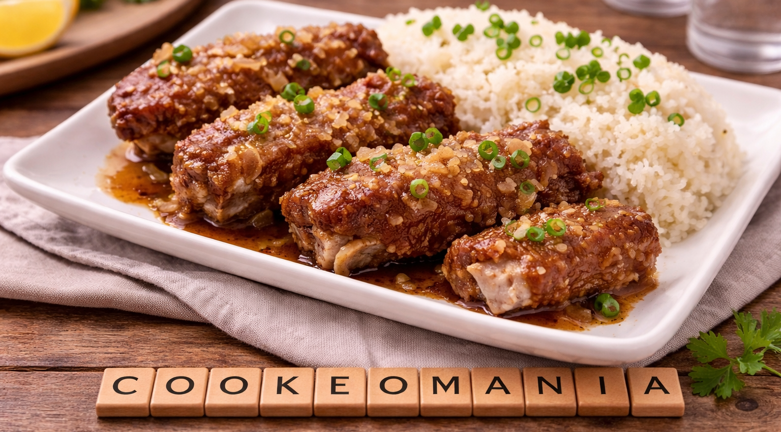 Travers de porc marinés et riz gluant au Cookeo