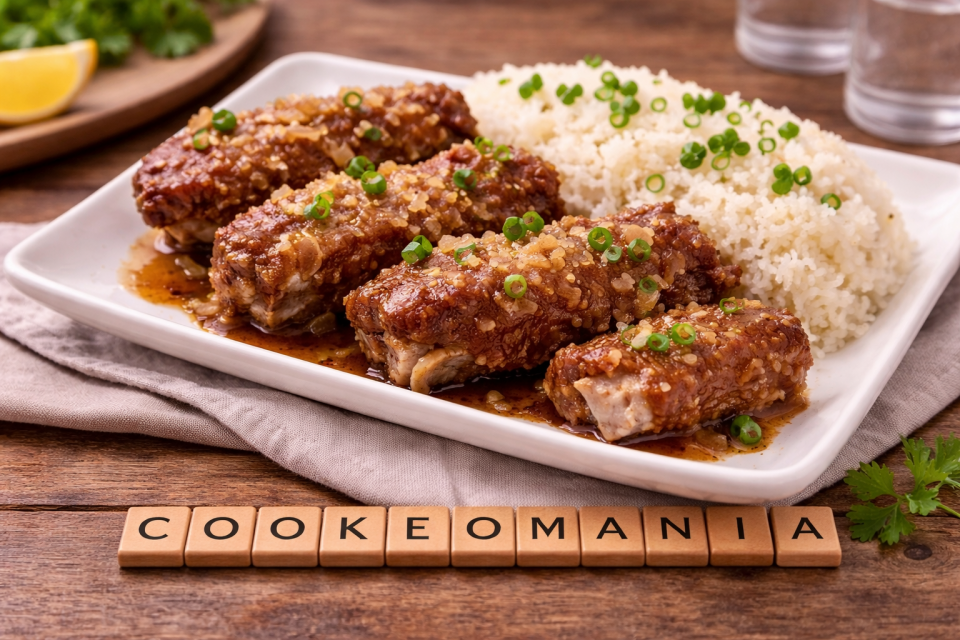 Travers de porc marinés et riz gluant au Cookeo