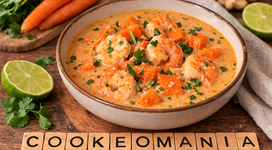 Velouté de carottes au coco et crevettes au Cookeo