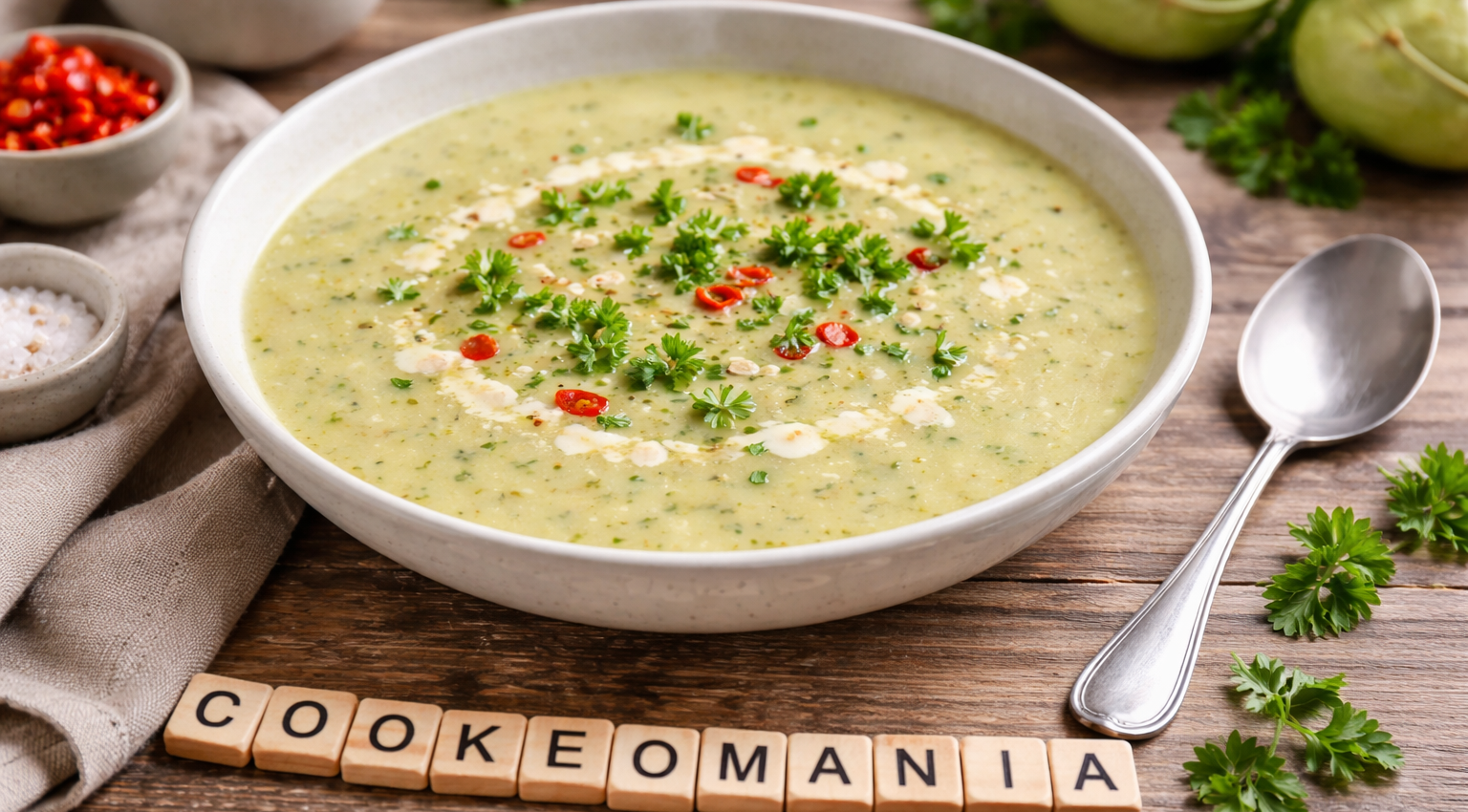 Velouté de chou-rave au piment et crème d’avoine au Cookeo