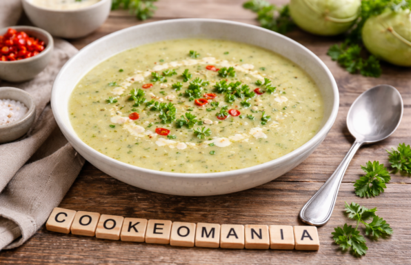 Velouté de chou-rave au piment et crème d’avoine au Cookeo