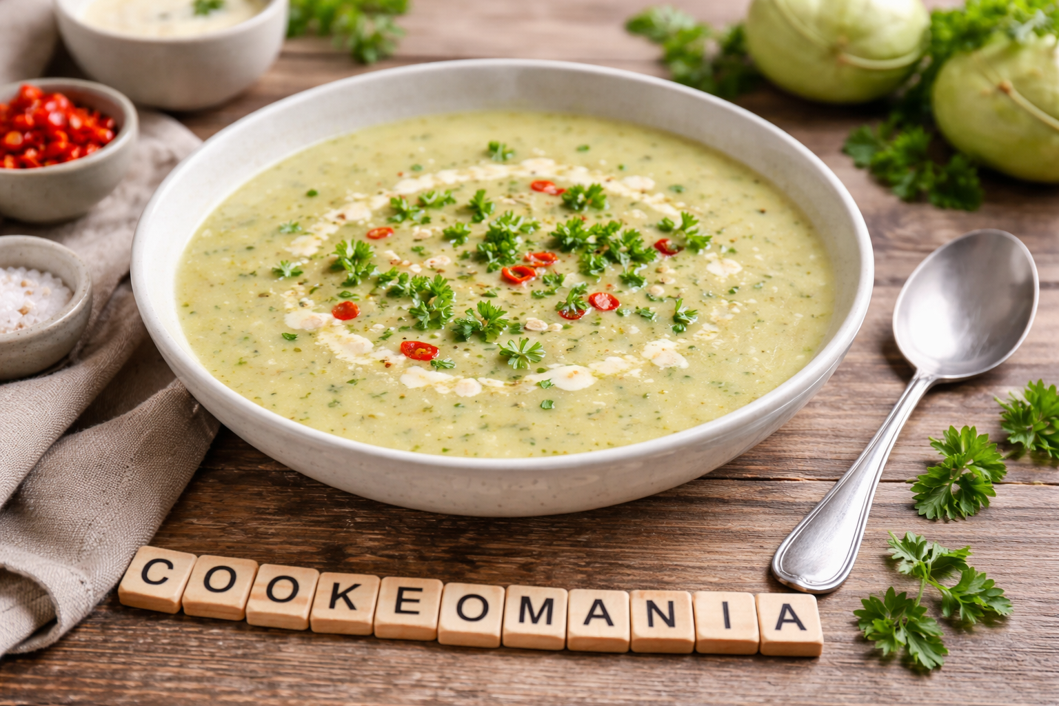 Velouté de chou-rave au piment et crème d’avoine au Cookeo