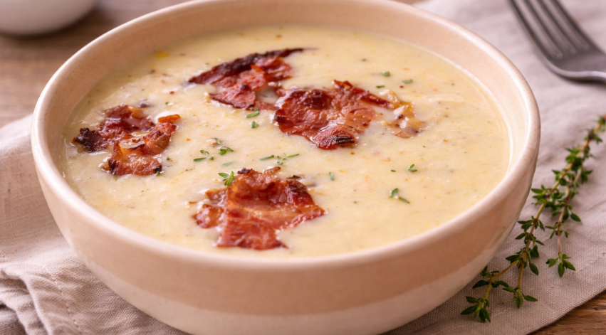 Velouté de maïs au bacon croustillant (Cookeo)