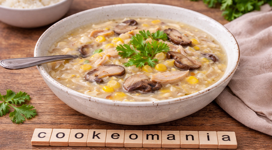 Velouté de poulet, maïs et champignons au Cookeo