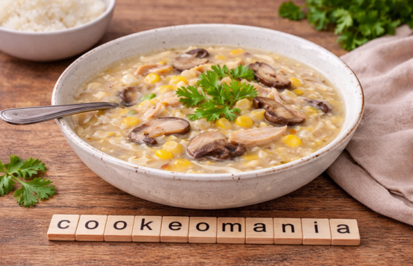 Velouté de poulet, maïs et champignons au Cookeo