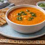 Velouté de tomate, patate douce et fromage frais au cookéo