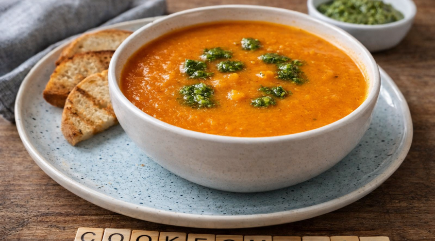Velouté de tomate, patate douce et fromage frais au Cookeo