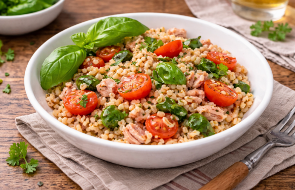 Épeautre au thon et tomates cerises au Cookeo, version méditerranéenne