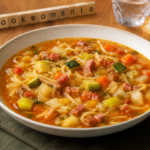 Bouillon complet au Cookeo, la soupe généreuse aux légumes, vermicelles et bacon à l'autocuiseur cookéo