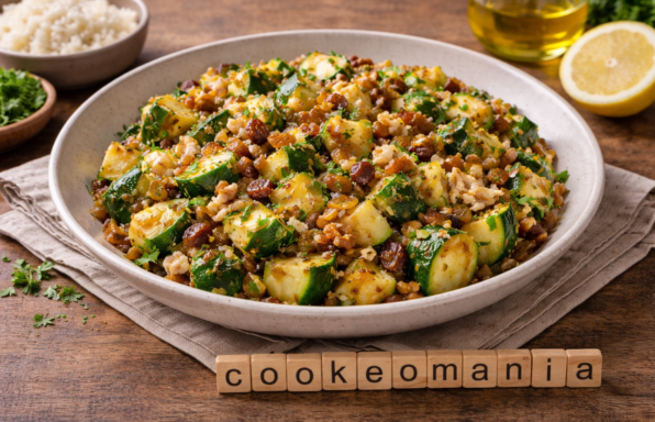 Courgettes à la chiquetaille de morue, miel et raisins au Cookeo une recette sucrée salée originale