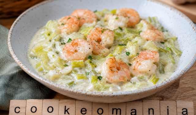 Crevettes sur fondue de poireaux au Cookeo, la recette crémeuse prête sans effort