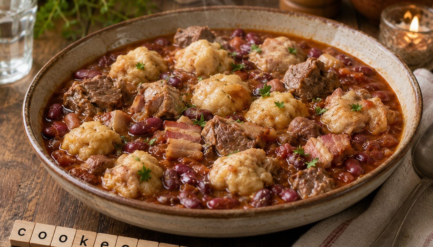 Dombrés et haricots rouges
