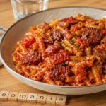 Pâtes au chorizo extra fort au Cookeo, sauce tomate relevée et lardons à l'autocuiseur Moulinex