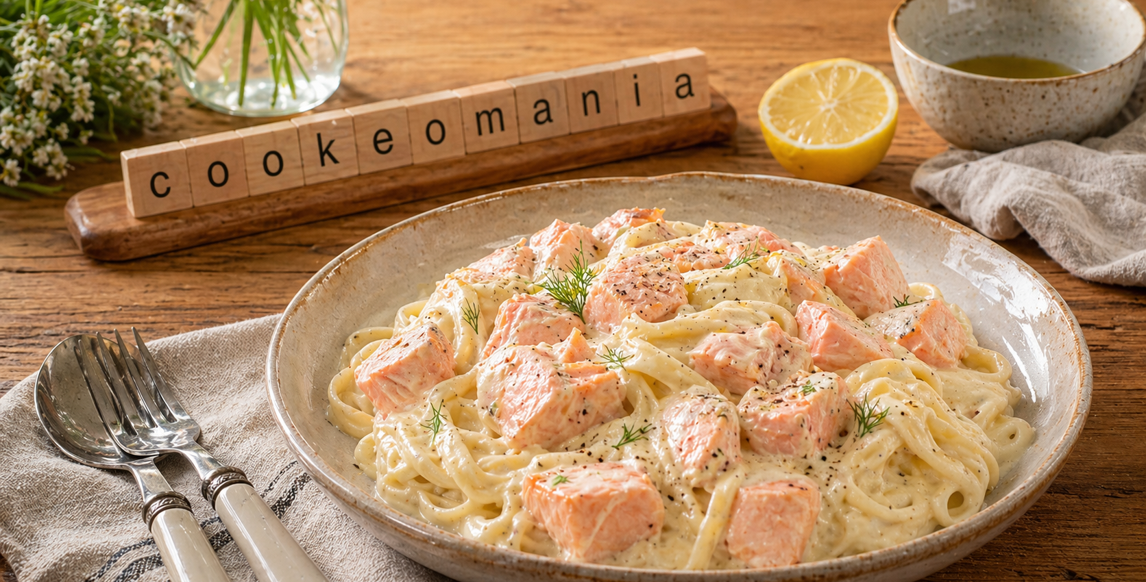 Pâtes fraîches au saumon et sauce hollandaise
