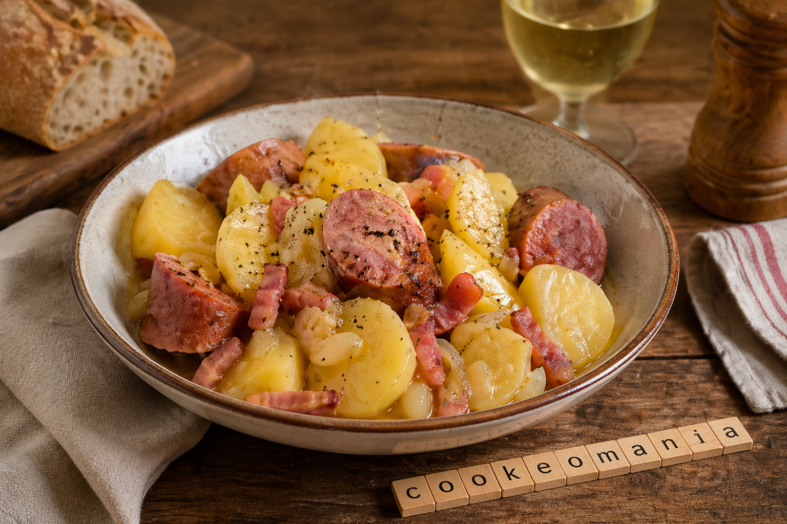 Pommes de terre au vin blanc façon franc-comtoise