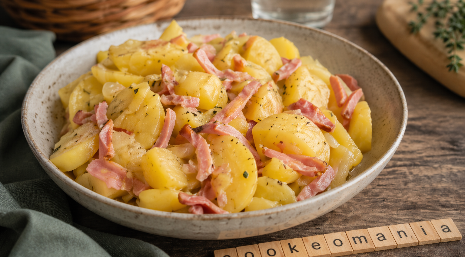 Pommes de terre fondantes aux deux jambons