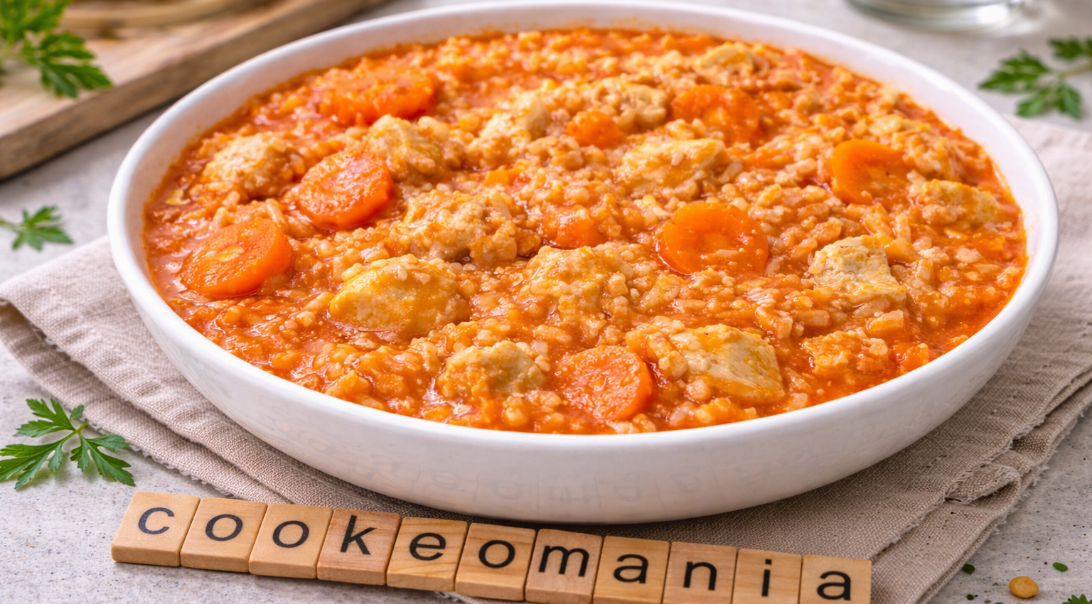 Poulet au riz à la tomate avec ses petites carottes au Cookeo la recette facile et complète