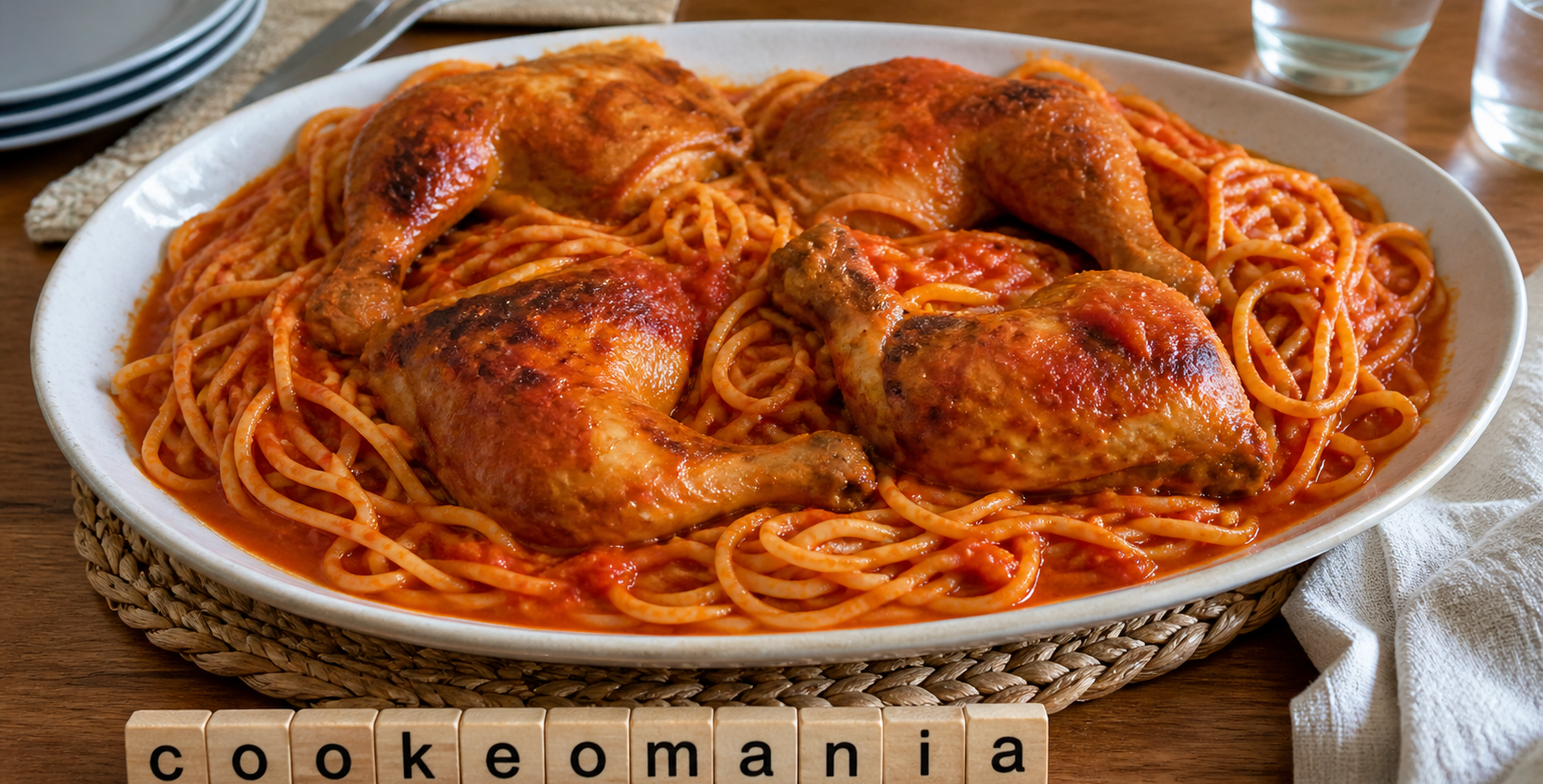Poulet refourgado au Cookeo, spaghetti et sauce tomate au paprika
