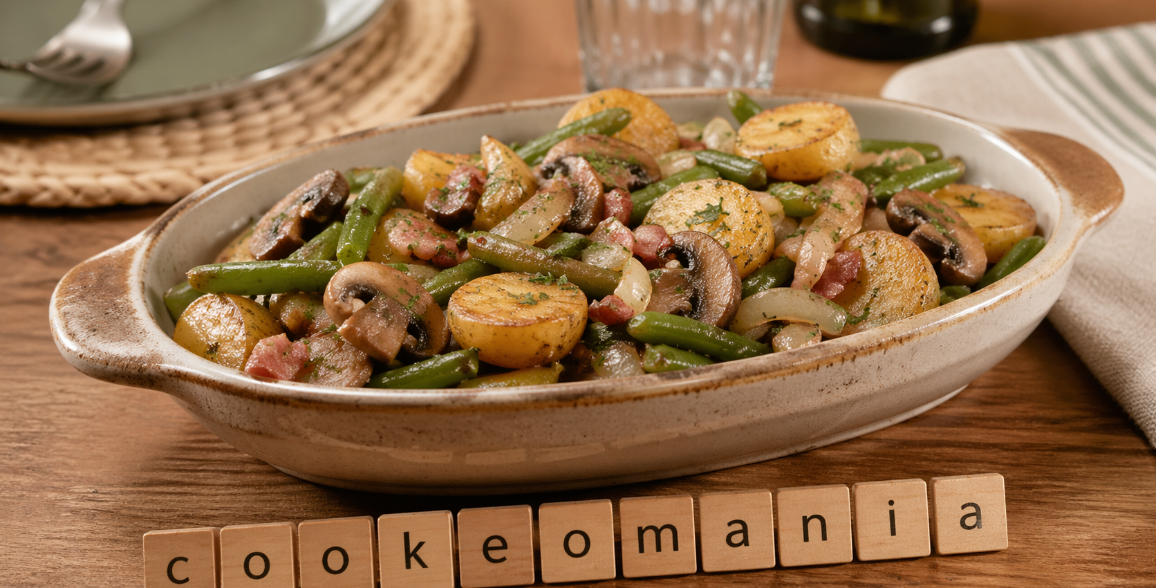 Poêlée du jardin au Cookeo la recette facile aux lardons, pommes de terre, haricots verts et champignons