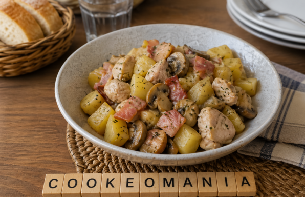 Poêlée au Cookeo de poulet, pommes de terre et champignons