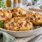Pommes de terre farcies aux lardons, jambon et fromage au robot multi-cuiseur cookéo