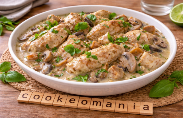 Poulet au basilic au Cookeo la recette crémeuse aux champignons et vin blanc