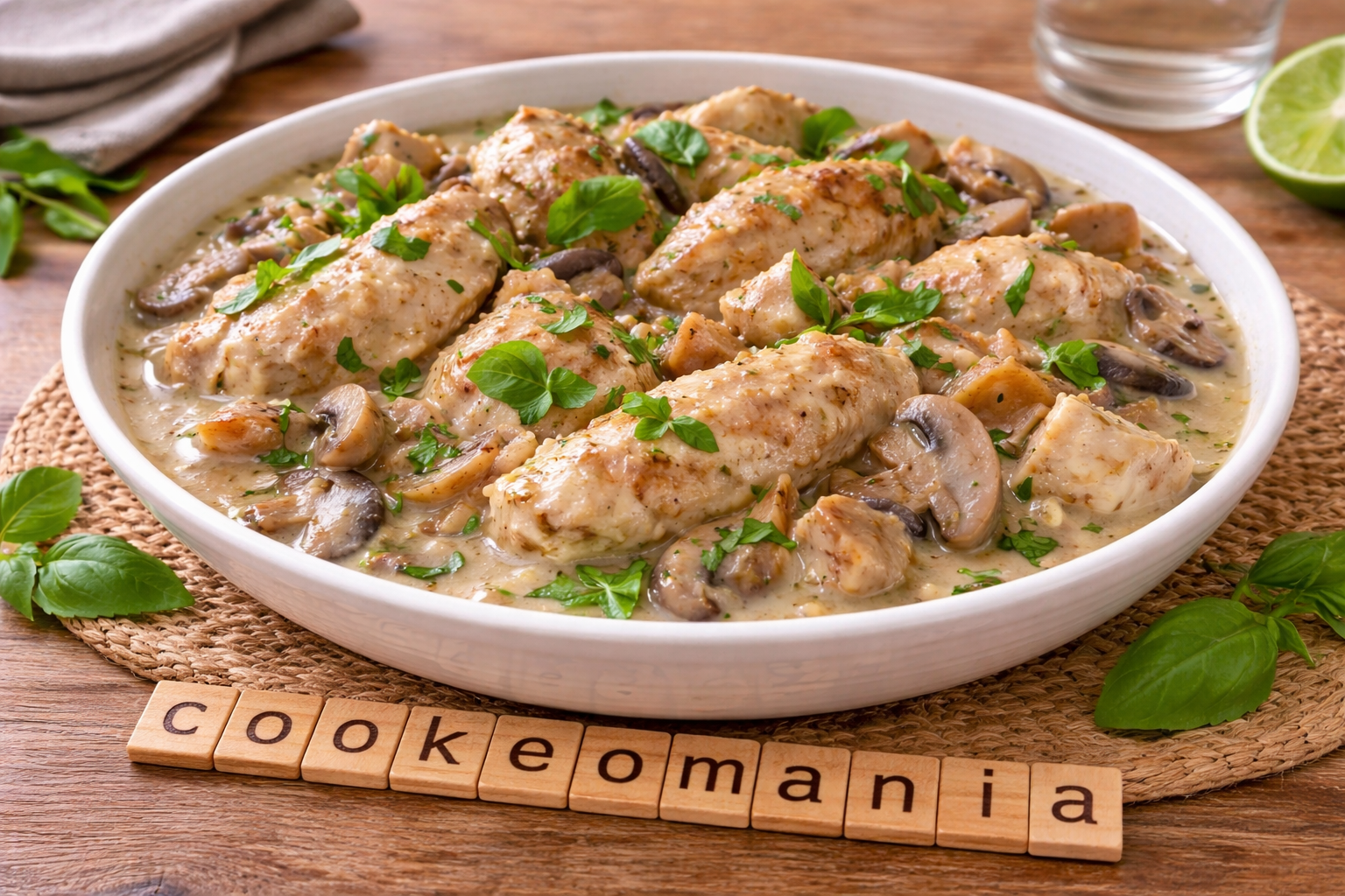 Poulet au basilic au Cookeo la recette crémeuse aux champignons et vin blanc