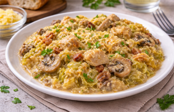 Poulet au comté, chou et champignons au Cookeo la recette crémeuse et gourmande