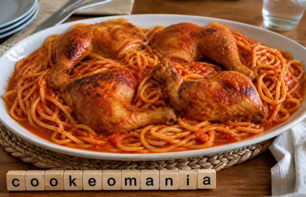 Poulet refourgado au Cookeo, spaghetti et sauce tomate au paprika