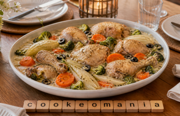 Poulet vapeur à l’anis au Cookeo, légumes fondants et sauce crème aux olives