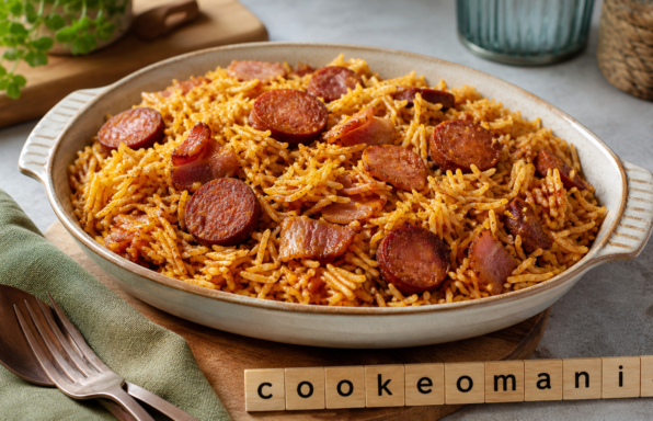 Riz au curry, bacon et saucisses aux épices d’Espagne au Cookeo, le plat express qui réveille le repas