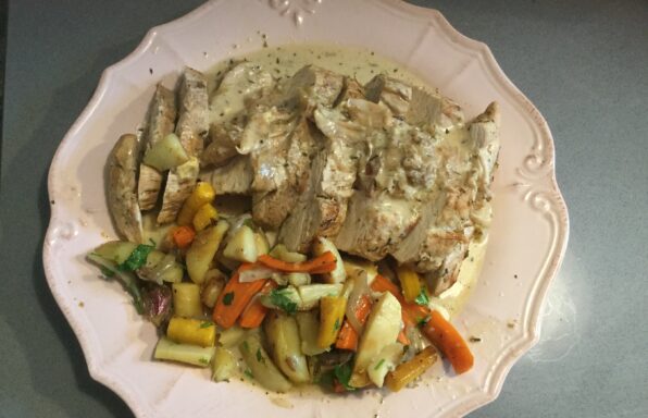 Rôti de filet de dinde à la crême