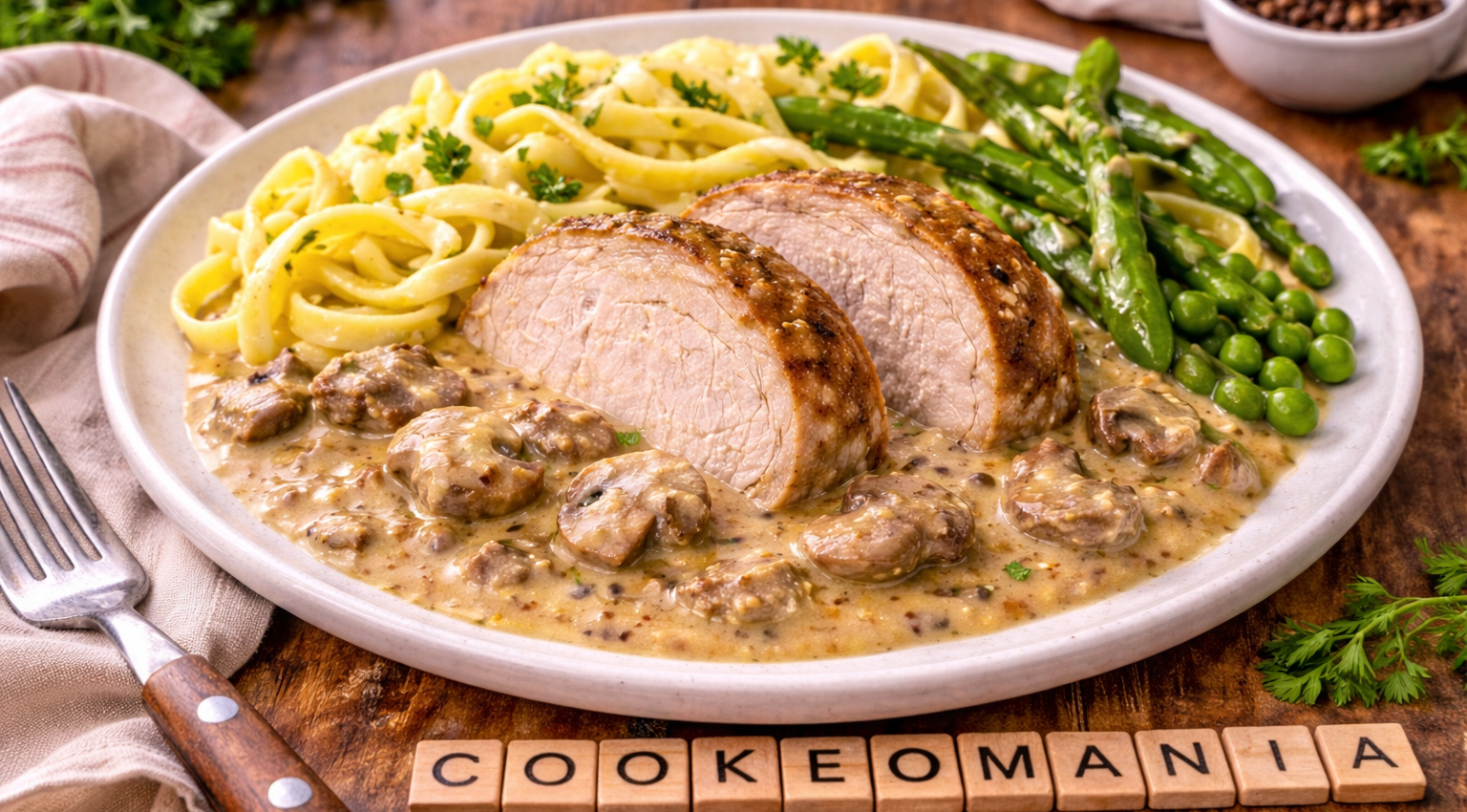 Préparez un rôti de porc aux 3 moutardes au Cookeo, une recette facile, fondante et crémeuse avec champignons et sauce savoureuse.