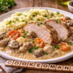 Rôti de porc fondant au Maroilles et ses légumes au robot multi-cuiseur Moulinex